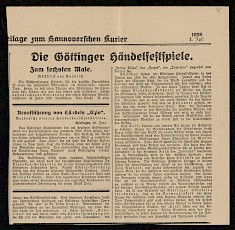 Artikel aus dem Hannoverschen Kurier