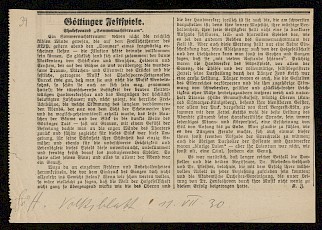 Artikel aus dem Göttinger Volksblatt